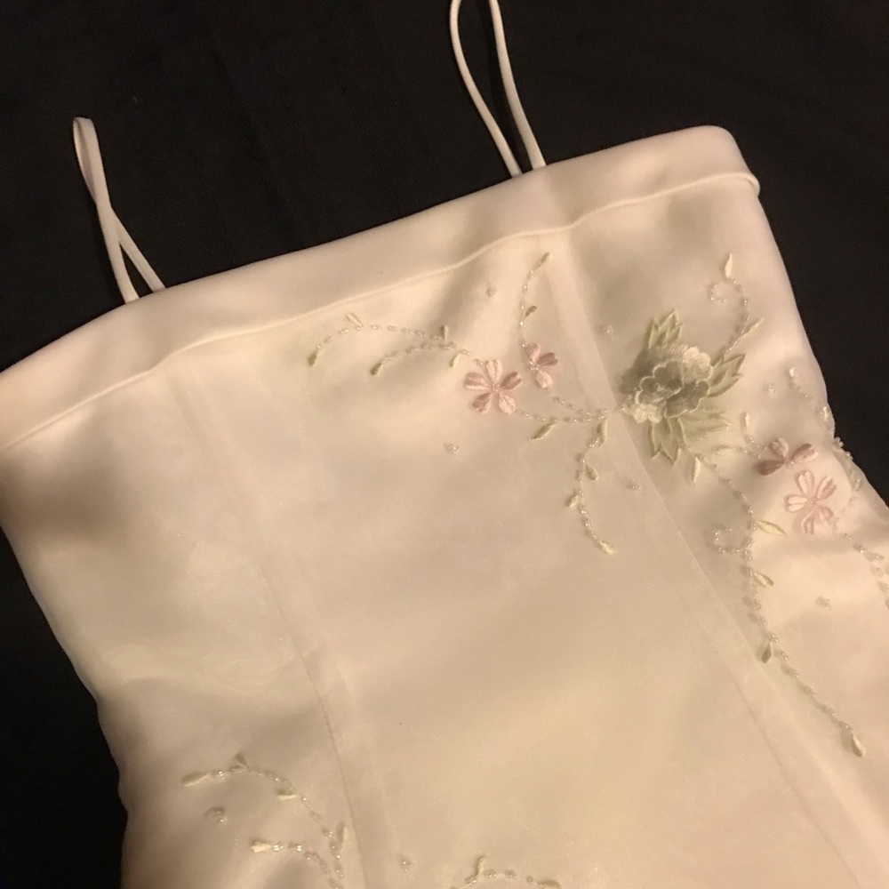 Girls White David's Bridal Formal Dress - Size 10